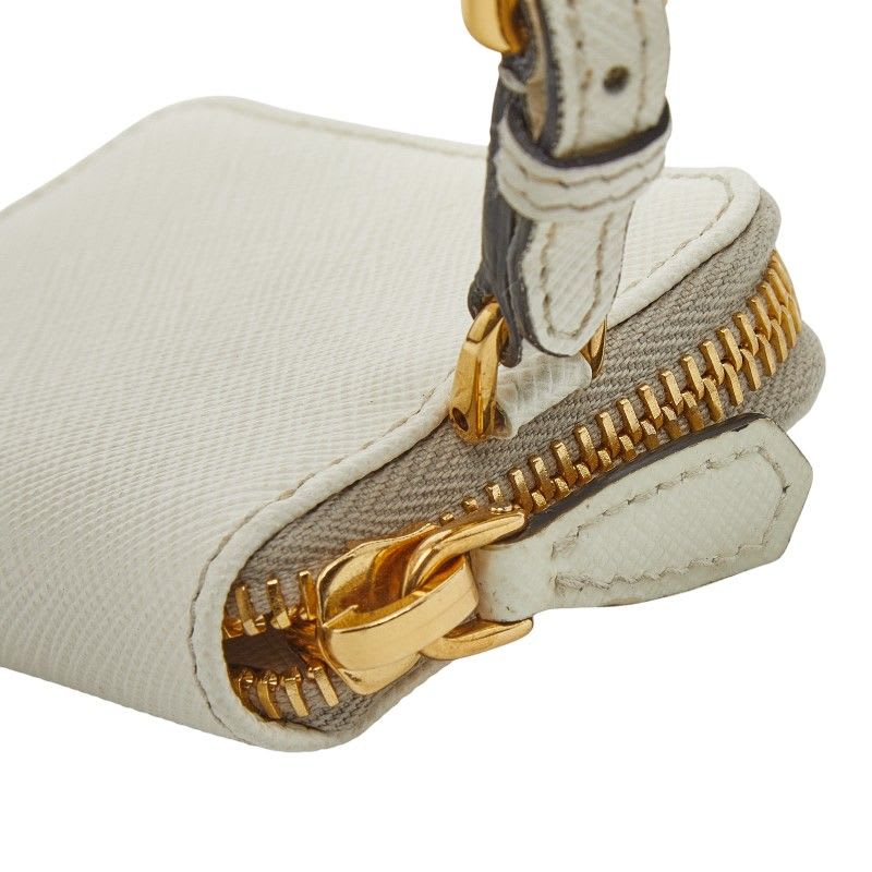 Prada Triangle Logo Plate Bag Charm Coin Case Accessory 1 Tl085 White — view 4