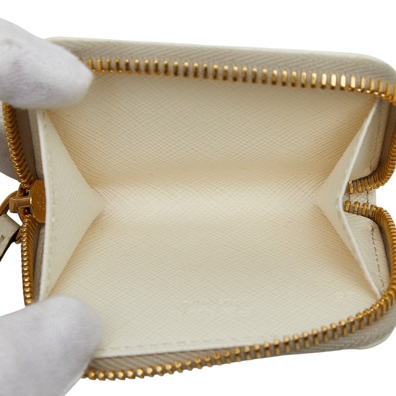Prada Triangle Logo Plate Bag Charm Coin Case Accessory 1 Tl085 White — view 5
