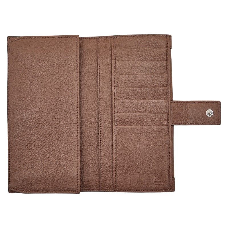 Gucci Long Wallet W Hook Brown Canvas Leather — view 6