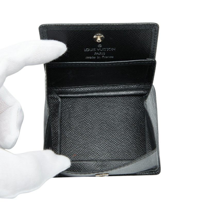 Louis Vuitton Taiga Porte Monnaie Boite Coin Case Purse Ardoise Black — view 6