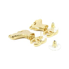 Chanel Runway Gold-Tone Roller Skate Charm Earrings — view 4