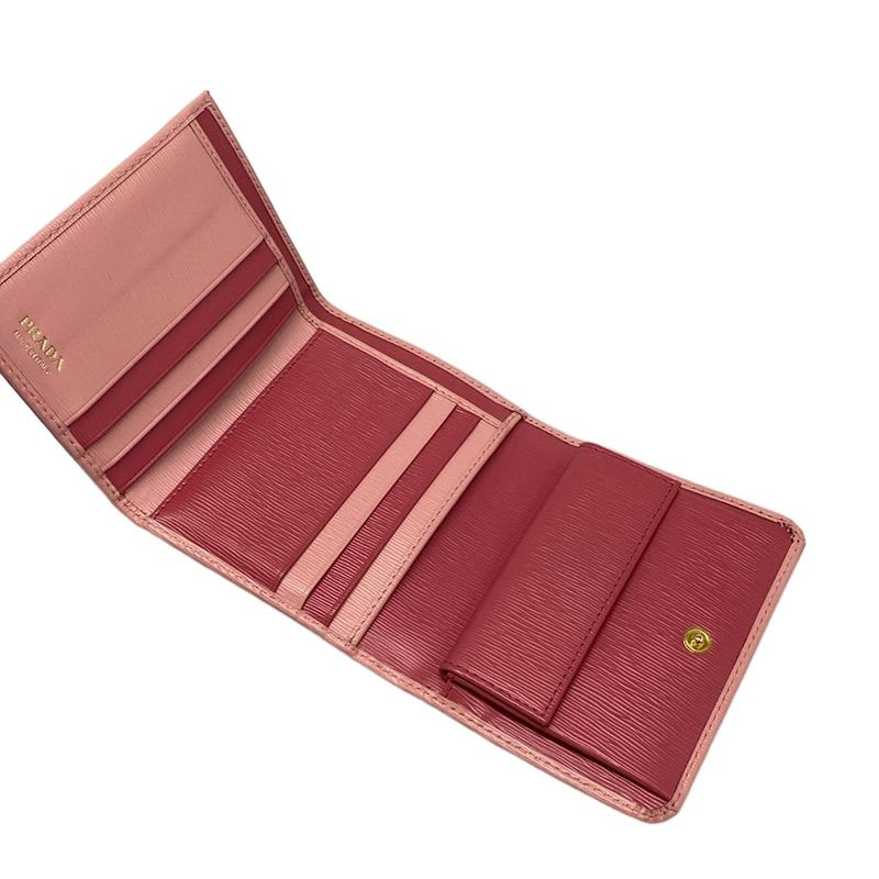Prada Trifold Wallet 1 Mh176 Pink Leather — view 3
