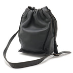 Loewe Anagram Pochette Shoulder Bag Draw String One Leather Dark Navy — view 3