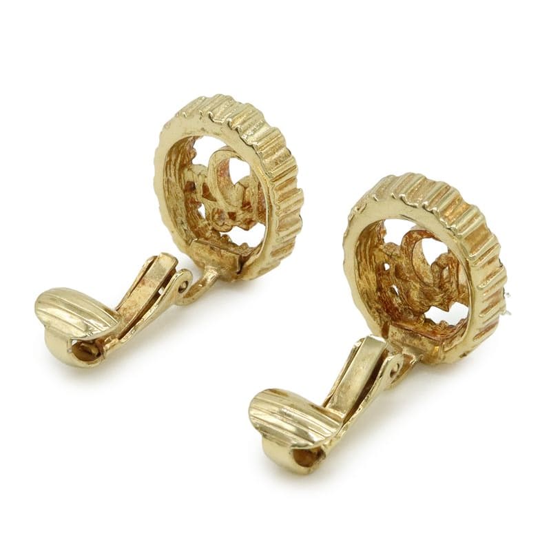 Christian Dior Logo Earrings GP Rhinestone — view 5