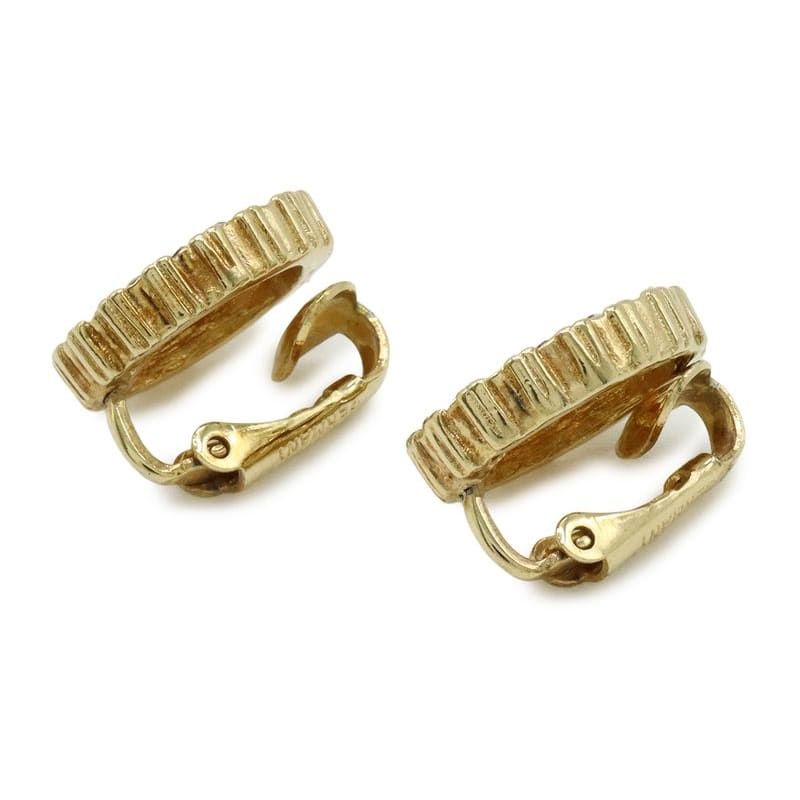 Christian Dior Logo Earrings GP Rhinestone — view 4