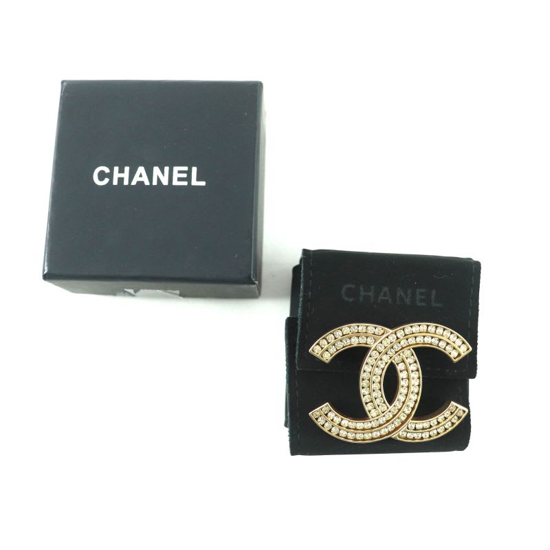 Chanel A21 C Rhinestone Brooch Gold Box Storage Bag — view 3