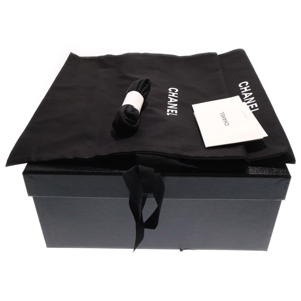 Chanel Coco Mark Fabric Leather High Cut Sneakers White Black — view 2