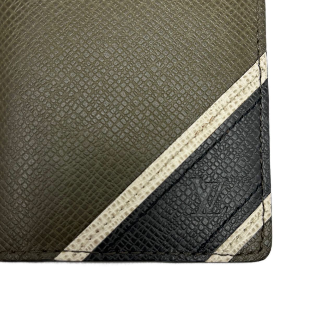 Louis Vuitton Leather Card Case Khaki Taiga Organizer de Poche — view 2