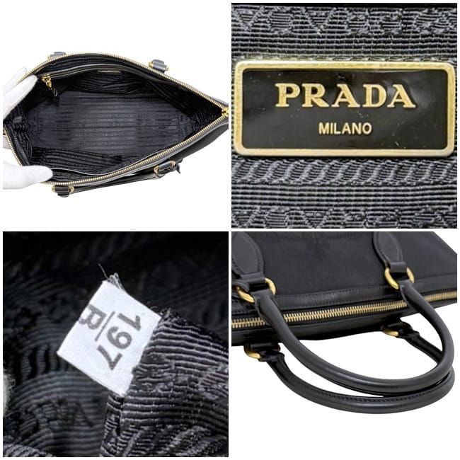 Prada 2-Way Bag Black Nero 1 Ba579 Jacquard — view 4