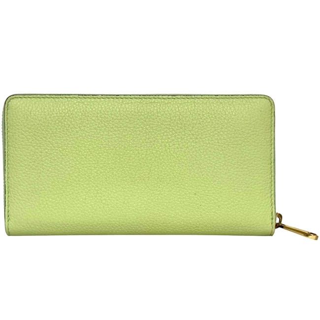 Gucci Round Zipper Long Wallet Light Green — view 2