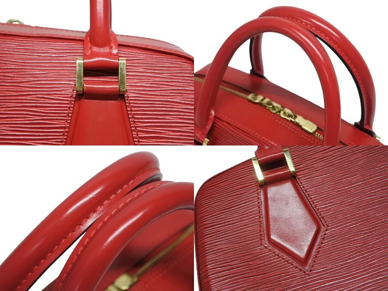 Louis Vuitton Blanc Handbag Castilian Red Epi Leather Gold — view 5
