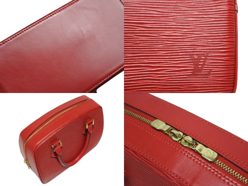 Louis Vuitton Blanc Handbag Castilian Red Epi Leather Gold — view 7