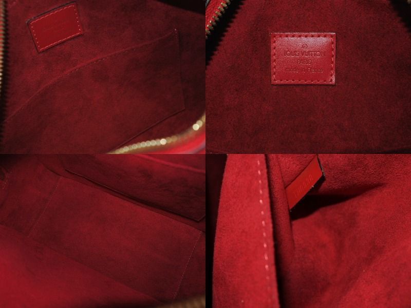 Louis Vuitton Blanc Handbag Castilian Red Epi Leather Gold — view 8