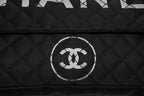 Chanel Quilted Jumbo CC Logo Chain Shoulder Bag Single Flap Black White Silver — view 5