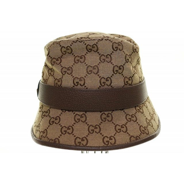 Gucci GG Canvas Fedora Hat L 4hg62 2564 Bucket Brown Aa — view 3