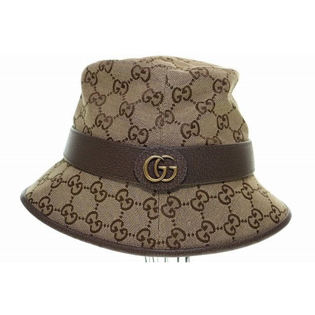 Gucci GG Canvas Fedora Hat L 4hg62 2564 Bucket Brown Aa — view 2