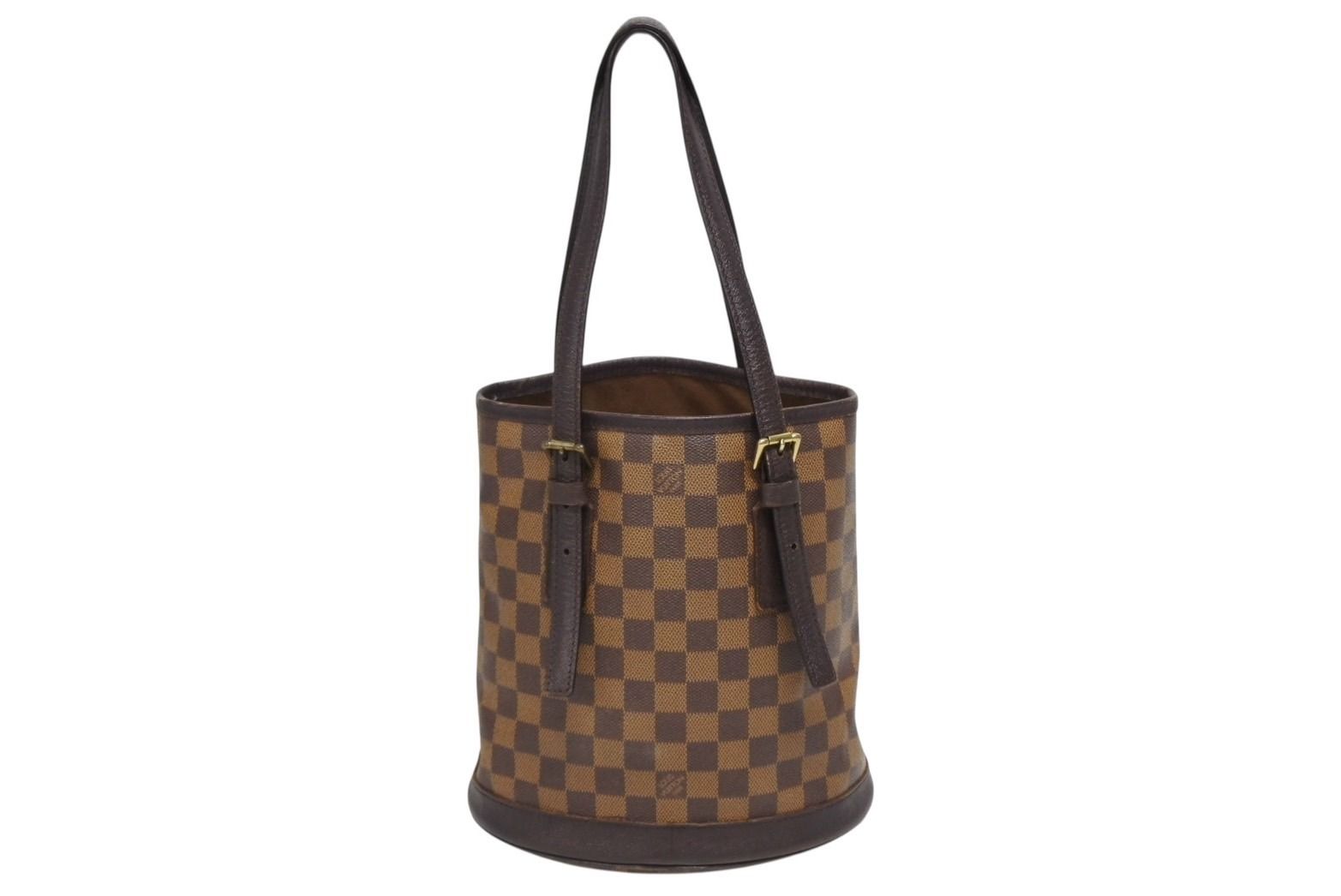 Louis Vuitton Damier Marais Shoulder Bag Brown Gold Logo