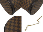 Louis Vuitton Damier Marais Shoulder Bag Brown Gold Logo — view 5