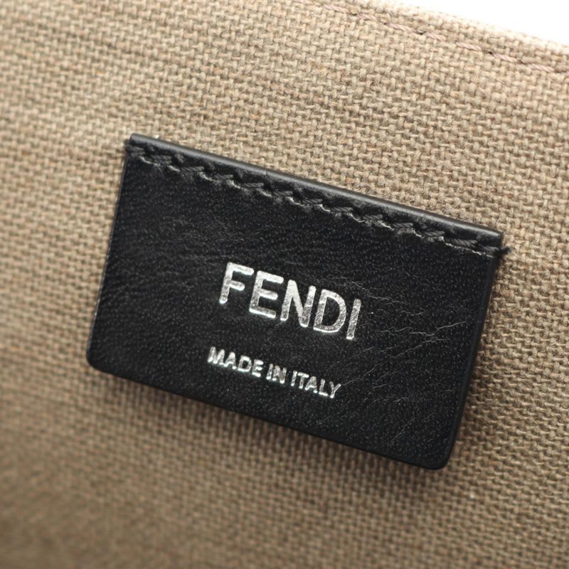 Fendi Tote Bag FF Logo 7 Va558 Grey Canvas Large Shopping — view 5