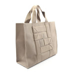 Fendi Tote Bag FF Logo 7 Va558 Grey Canvas Large Shopping — view 3