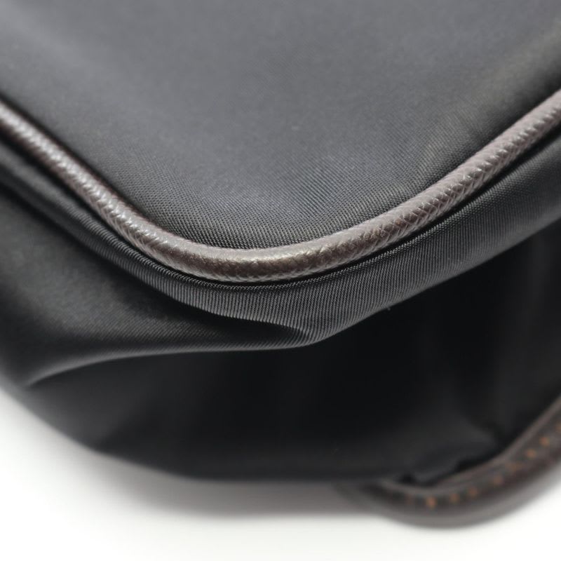 Prada Shoulder Bag Va0770 Black Nylon Saffiano Leather — view 6