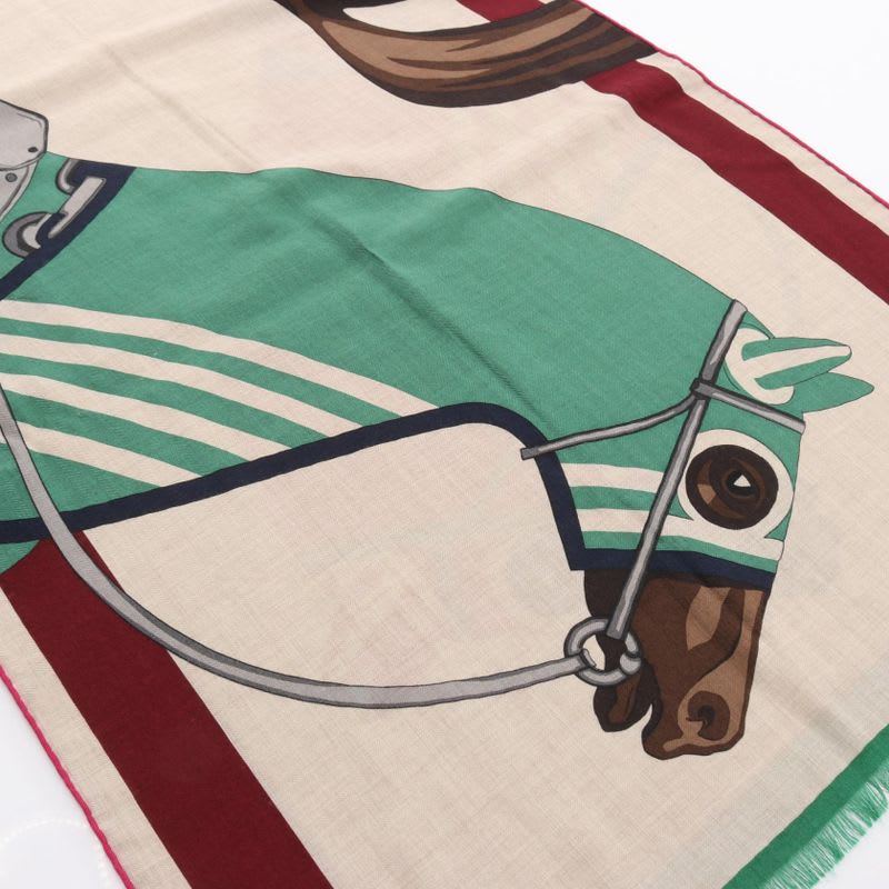 Hermes Shawl Rectangle Cheval A La Couverture Silk — view 2