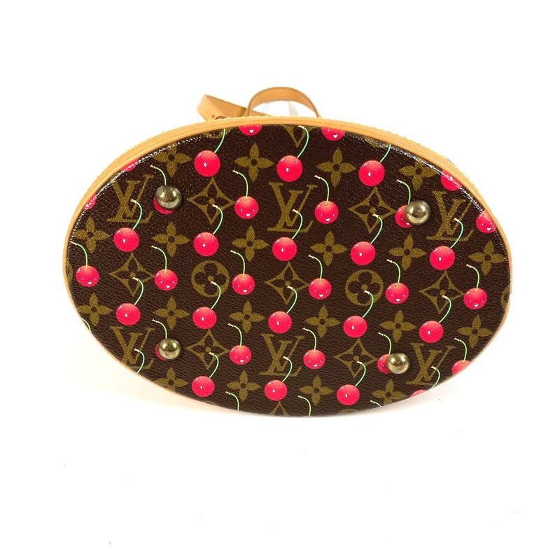 Louis Vuitton Shoulder Bag Bucket PM Monogram Cherry Canvas Red