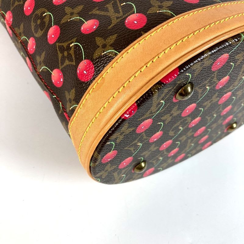 Louis Vuitton Shoulder Bag Bucket PM Monogram Cherry Canvas Red