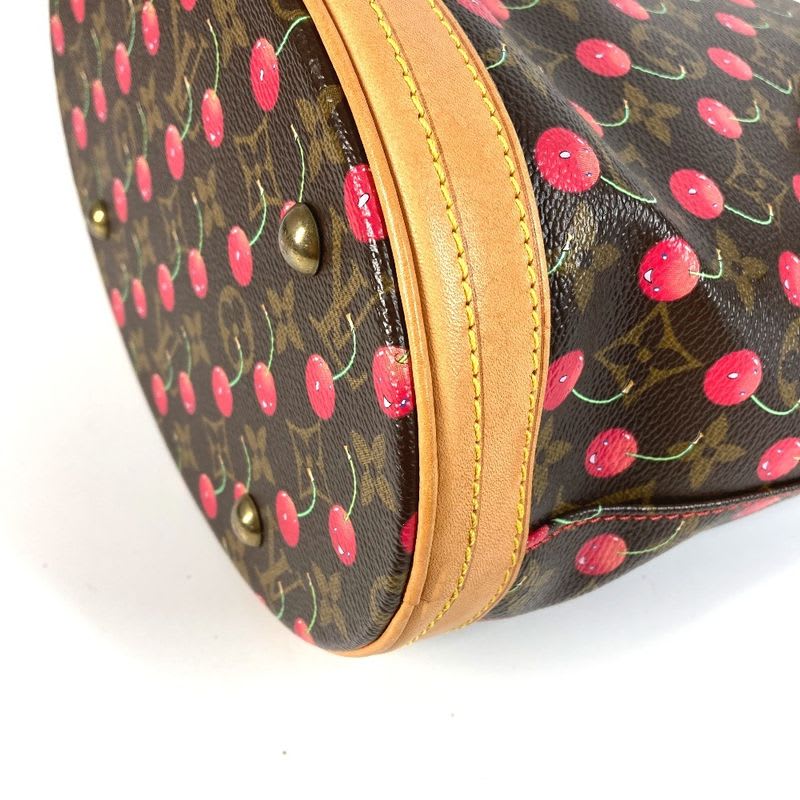 Louis Vuitton Shoulder Bag Bucket PM Monogram Cherry Canvas Red