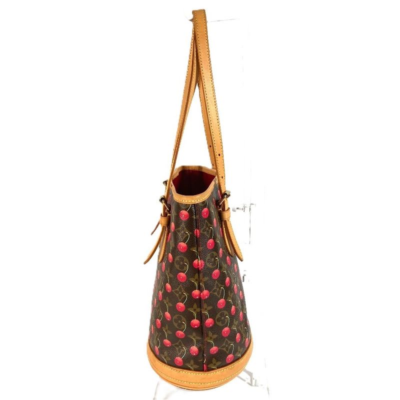 Louis Vuitton Shoulder Bag Bucket PM Monogram Cherry Canvas Red