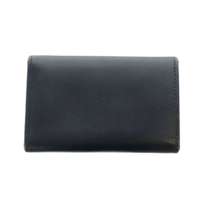 Prada Key Case Ring Leather Logo 5 Rows Black Gy13 mq OH — view 2