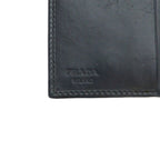Prada Key Case Ring Leather Logo 5 Rows Black Gy13 mq OH — view 7