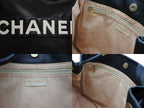 Chanel Camellia Logo Design Bag Black Leather Gold — view 8