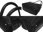 Chanel Camellia Logo Design Bag Black Leather Gold — view 6