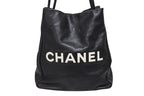 Chanel Camellia Logo Design Bag Black Leather Gold — view 3