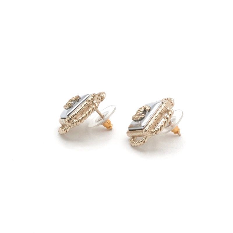 Chanel Earrings Gold Silver Coco Mark — view 3