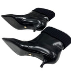 Christian Dior Boots Short Shoes Leather Knit Black — view 6