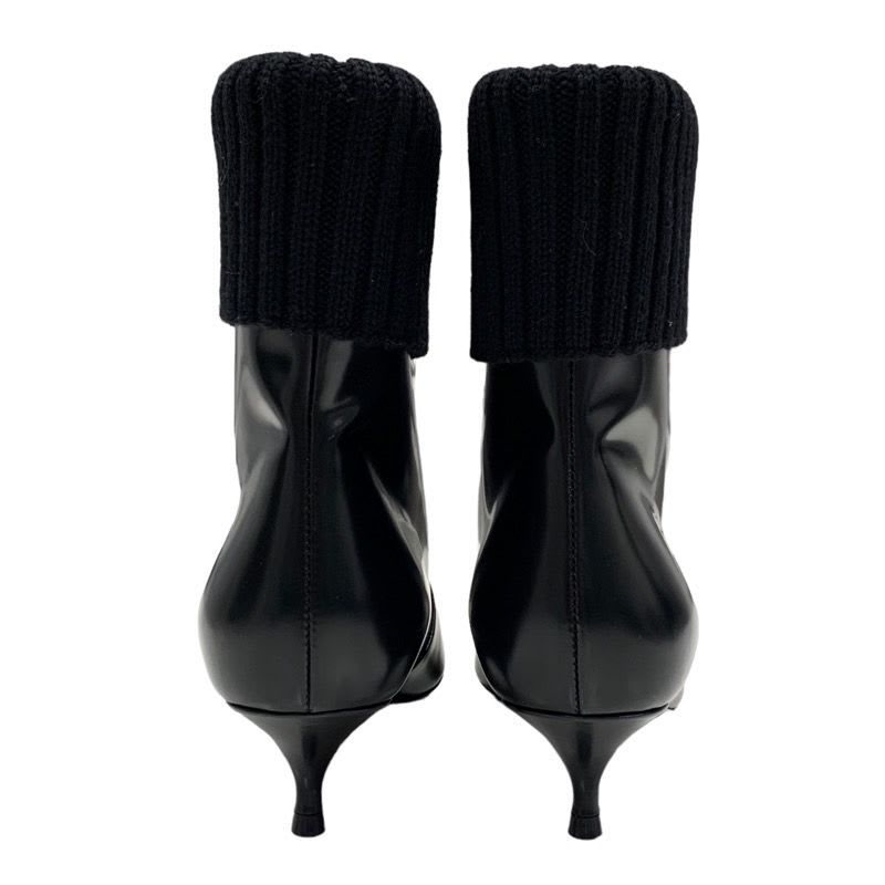 Christian Dior Boots Short Shoes Leather Knit Black — view 5