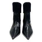 Christian Dior Boots Short Shoes Leather Knit Black — view 2