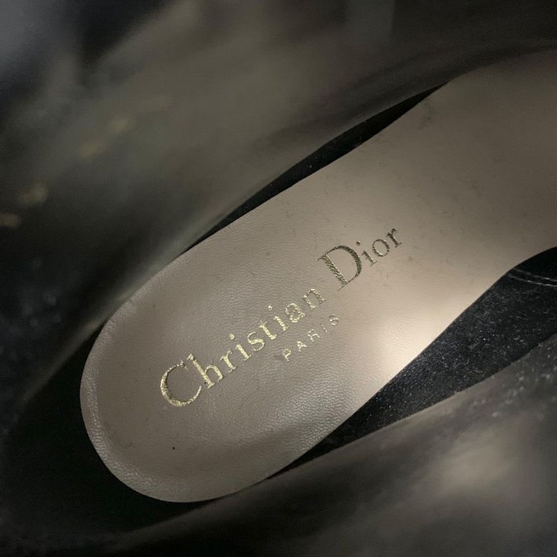 Christian Dior Boots Short Shoes Leather Knit Black — view 7
