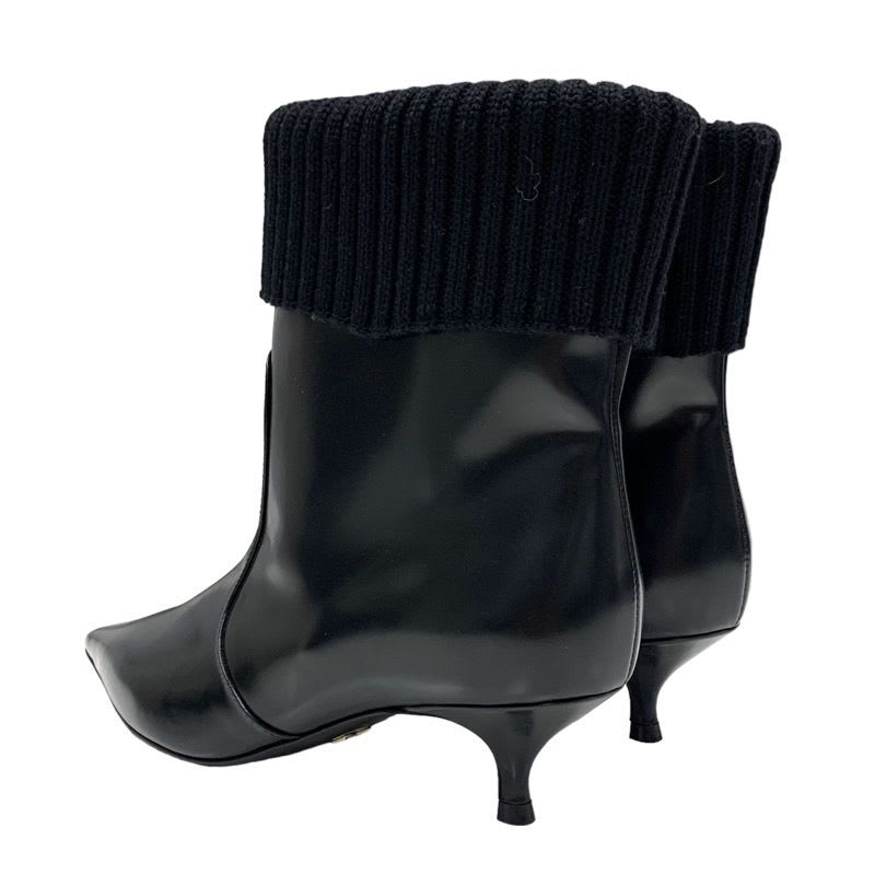 Christian Dior Boots Short Shoes Leather Knit Black — view 4