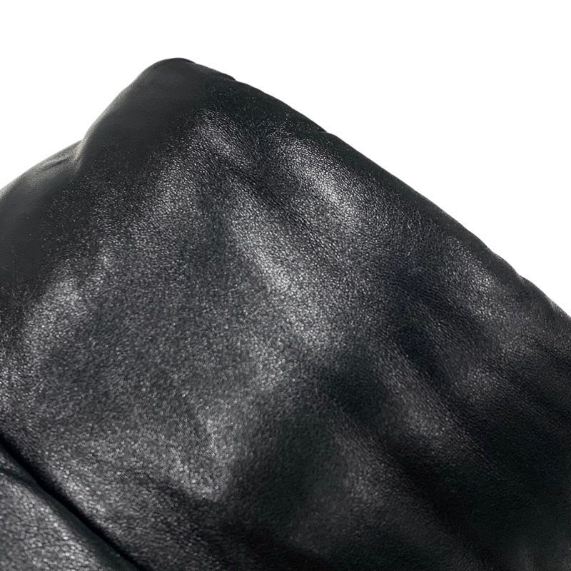 Prada Hat Soft Padded Nappa Leather Triangle Bucket Black — view 5