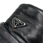 Prada Hat Soft Padded Nappa Leather Triangle Bucket Black — view 6