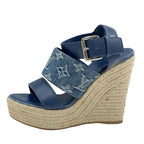 Louis Vuitton Starboard Line Sandals Shoes Leather Denim Blue Espadrilles — view 3