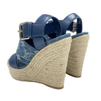 Louis Vuitton Starboard Line Sandals Shoes Leather Denim Blue Espadrilles — view 4