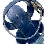 Louis Vuitton Starboard Line Sandals Shoes Leather Denim Blue Espadrilles — view 7
