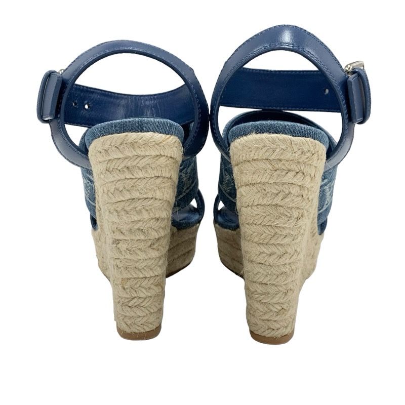 Louis Vuitton Starboard Line Sandals Shoes Leather Denim Blue Espadrilles — view 5