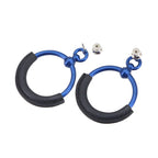 Hermes Loop PM Earrings Swift Blue Indigo Accessory Aluminum — view 4