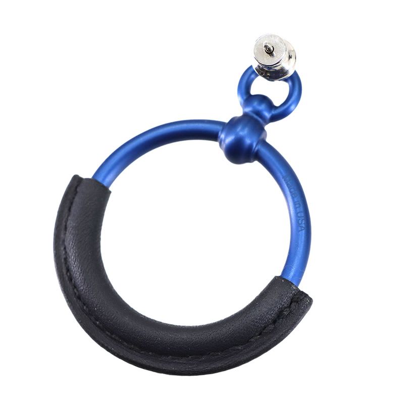 Hermes Loop PM Earrings Swift Blue Indigo Accessory Aluminum — view 5