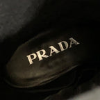 Prada Boots Long Middle Shoes Logo Platform Leather Black — view 7
